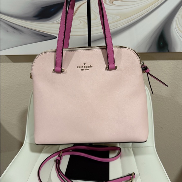 kate spade Pink Dome Satchel with Fuchsia Handles - Picture 12 of 13